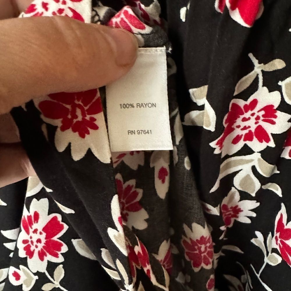 J. Jill Women’s Size XS Floral Black Sleeveless Collared Button-Up Dress - Picture 5 of 6